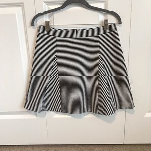 Michael Kors Black & White Striped Mini Skirt